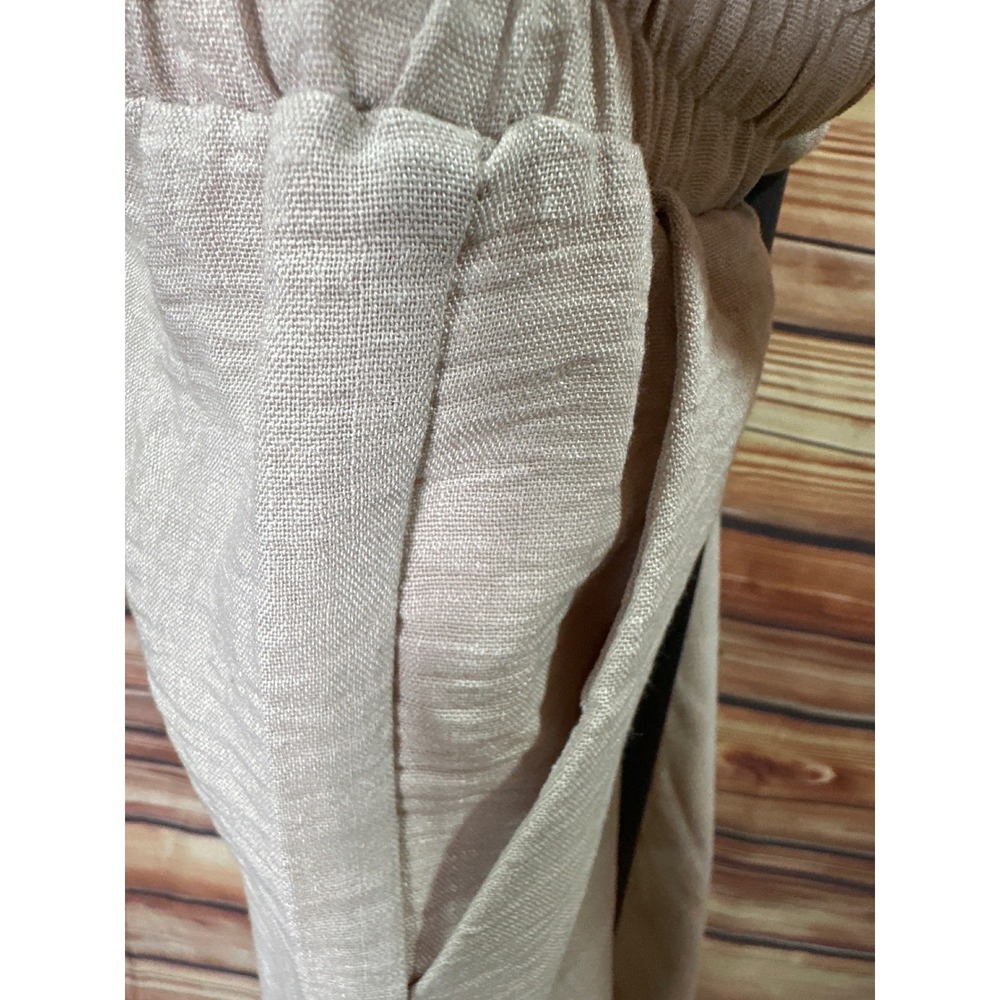 Zenana Women Ash Mocha Wide Leg Drawstring Waist Textured Pants Small - Picture 7 of 9